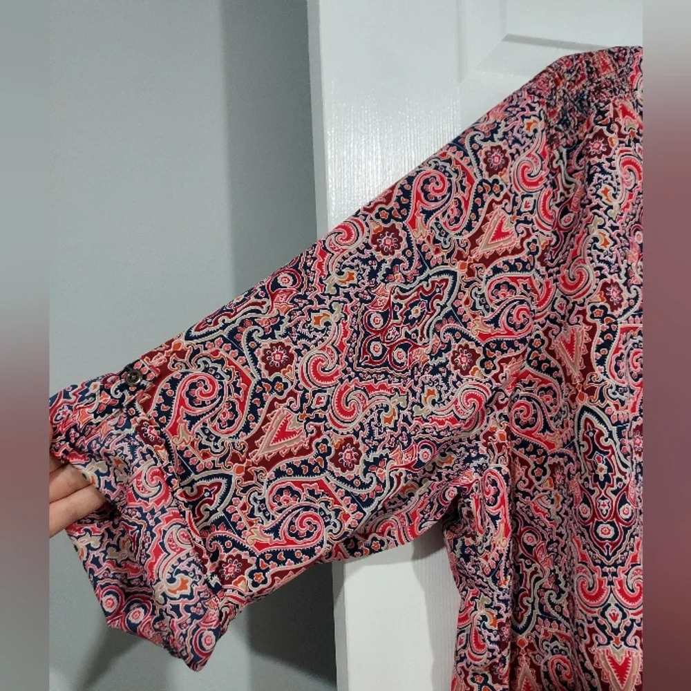 Croft & Barrow Multicolored Paisley Print Blouse Tunic in Size 3X - Picture 5 of 10